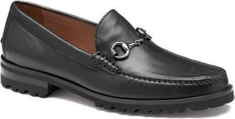 Johnston & Murphy Baldwin Lug Sole Bit Loafer in Black Sheepskin at Nordstrom, Size 10.5