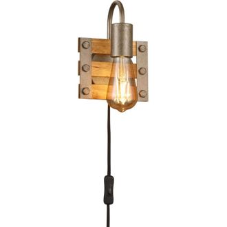 Trio Khan Applique Legno E Metallo Anticato H.20cm