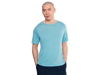 Smartwool Active Ultralite Short Sleeve Mens Clothing Mineral Blue : MD, Wool/Tencel