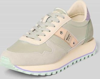 Blauer Sneaker aus Leder-Mix mit Logo-Patch Modell Millen in Helltuerkis, Gr&ouml;&szlig;e 37