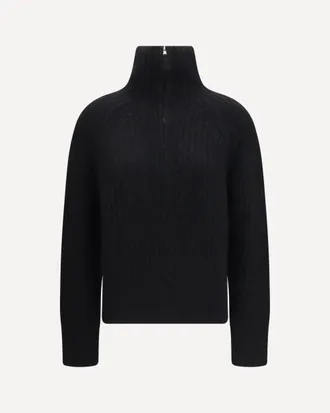 Allude Ribbed Troyer Sweater with zip Female S