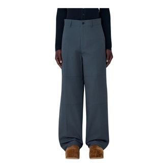 Dries Van Noten Heren, Broeken, Grijs, Maat: L Katoen