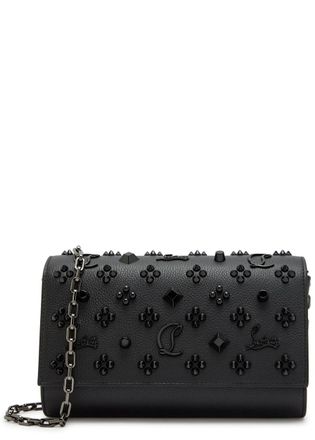 Christian Louboutin Paloma Stud-embellished Leather Clutch - Black - One Size