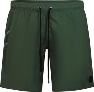 Plein Sport Boardshort Scratch Logo Badmode in Donkergroen