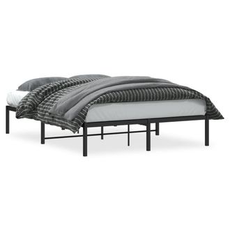 vidaXL Estructura De Cama Sin Colch&oacute;n Metal Negro 140x200 Cm Vidaxl