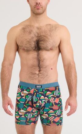 Saxx Vibe Xtra Soft Comfort Boxer Briefs in Dillball- Seascape at Nordstrom, Size X-Large