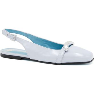 Valentina Rangoni Brina Slingback Flat in Cielo Patent at Nordstrom, Size 8.5