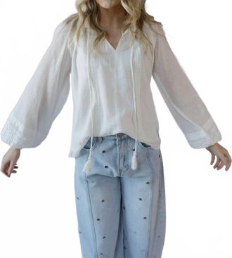 Elan Reese Chiffon Top In White