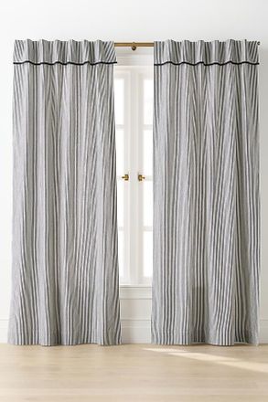 Anthropologie Darla Cotton Printed Striped Valance Curtain