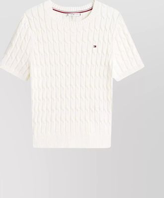 Tommy Hilfiger short sleeve cable knit crew top