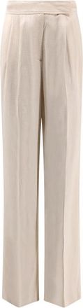 Etro Broek met wijde pijpen en plooien - Dames - Wijde Broeken - Wit - L - Broeken