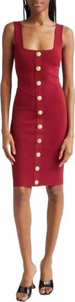 L'agence Square Neck Knit Dress In Merlot