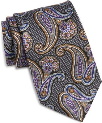 Nordstrom Paisley Silk Tie in Black at Nordstrom