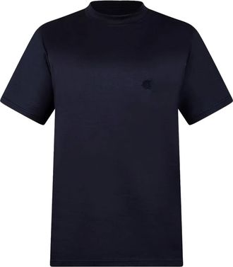 low brand embroidered logo T-shirt - men - Fabric - IV - Blue