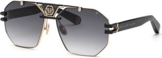 Philipp Plein Spp 077M 0302 Zonnebrillen - Heren - Zonnebrillen - Zwart - 63 MM - Accessoires
