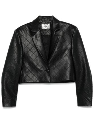 Nissa Blazer in finta pelle - Nero
