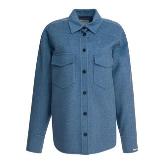 Sportmax Light Jackets, female, Blue, XS, Palpiti Oversized Shirt
