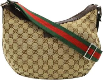 Gucci Pre-owned Cross Body Bags, female, Beige, Size: ONE SIZE Pre-owned Canvas Cross Body Bag