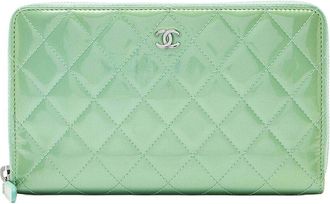 Chanel Green Patent Leather Cc Organizer Wallet (Authentic Pre-Loved)