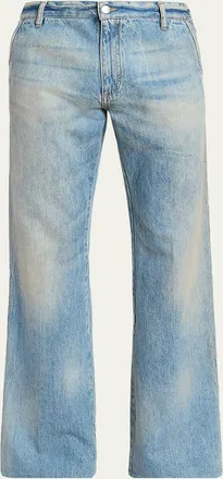 Amiri Mens Faded Denim Bootcut Jeans