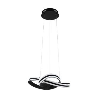 Loops Pendant Light Colour Black Shade White Plastic Bulb LED 2x18W Included