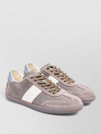 Tod's suede sneakers round toe gommini rubber sole