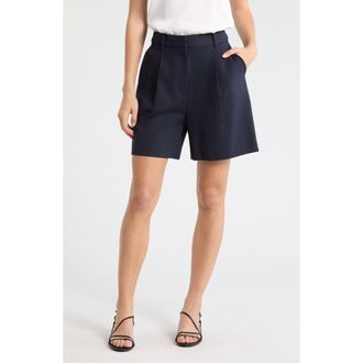 Rag & Bone Iris Pleated Front Ponte Shorts in Navy at Nordstrom Rack, Size 14