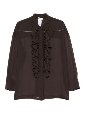 P.A.R.O.S.H. P. A.R. O.S. H. Shirt With Georgette Rouches
