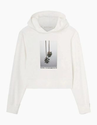 Palm Angels Womens Womens Mirage Fitted Hoody - White - Size: 10/8