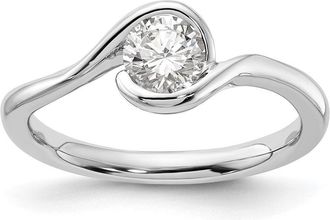 Diamond2Deal 14k White Gold Lab Grown Diamond Wedding Band Ring 1/2Ct Clarity- VS Color- G-H