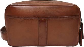 Boconi Mens Leather Travel Kit In Brown