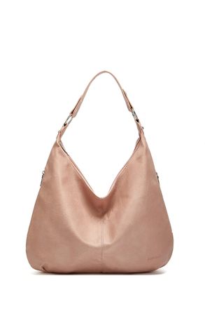 Generic Leather vintage style hobo lightweight handbag for women, zippered tote bag for women. (Baby Pink)