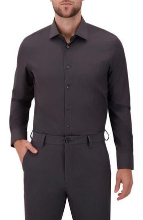 Report Collection Modern Fit Geometric Print 4-Way Stretch Button-Up Shirt in Black at Nordstrom Rack, Size 15.5