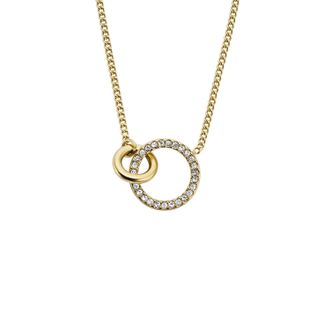 Fossil Womens Hazel Icons Gold-Tone Stainless Steel Pendant Necklace