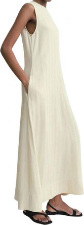 Toteme Woven Tonal Stripe Dress In Ecru