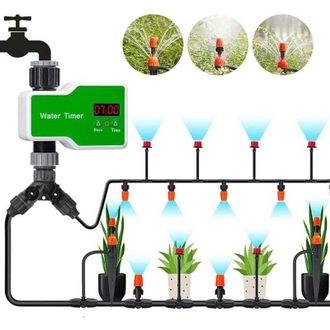 Elle Sistema De Riego Por Goteo Autom&aacute;tico, Kit De Riego Para Interiores: Volumen De Agua Ajustable Para Vacaciones, Admite Hasta 20 Macetas