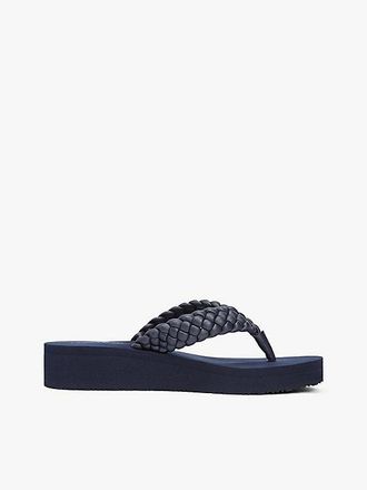Tommy Hilfiger Braided Strap Wedge Flip-Flops