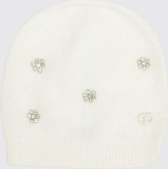 Twinset Cappello Oval T Twinset in maglia con strass applicati