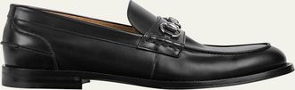 Gucci Mens Dromos Leather Horsebit Loafers