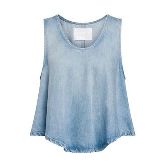 Dondup Top cropped con scollo ovale - female - Dondup - Sleeveless Tops - Blue - M - Tops