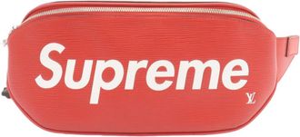 Louis Vuitton Louis Vuitton X Supreme Waist Epi Leather Red Leather Handbag (Pre-Owned)