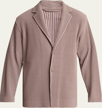 Homme Plissé Issey Miyake Mens Pleated Single-Breasted Sport Coat