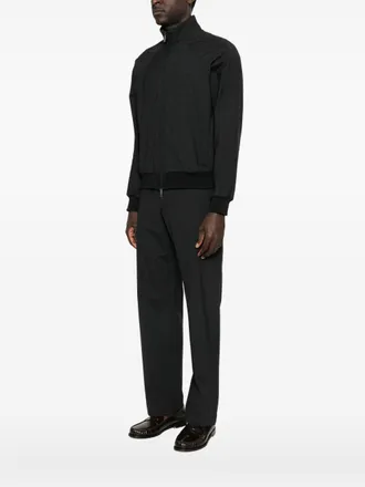 Emporio Armani Wool Blend Bomber Jacket - Black
