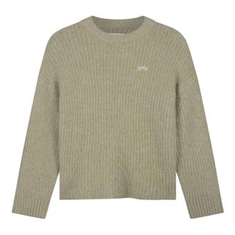 Olaf Hussein Round-neck Knitwear, male, Beige, Size: S Light Green Sweater