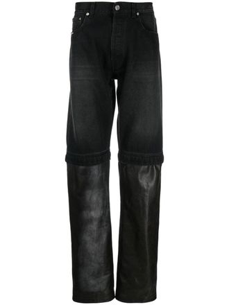 VTMNTS bleach-panel straight-leg jeans - Black
