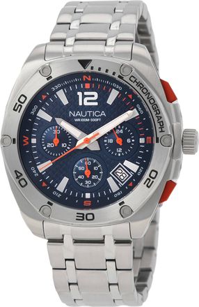 Nautica Tin Can Bay Chronograph Quartz Blue Dial Mens Watch NAPTCF212