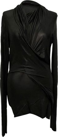Rick Owens Magnetic Long Sleeve Top in Black Viscose