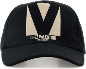 Valentino Garavani Cotton Baseballpet - Dames - Petten - Zwart - 56 CM - Katoen - Accessoires
