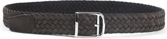 Brioni Koffie Gevlochten Riem - Heren - Riemen - Bruin - 95 CM - Wol - Accessoires
