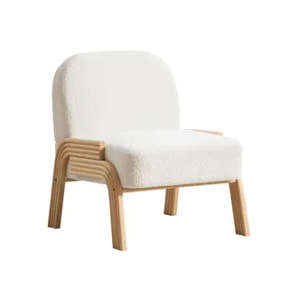 Urban Meuble Sill&oacute;n lounge escandinavo de chenilla marfil confort moderno